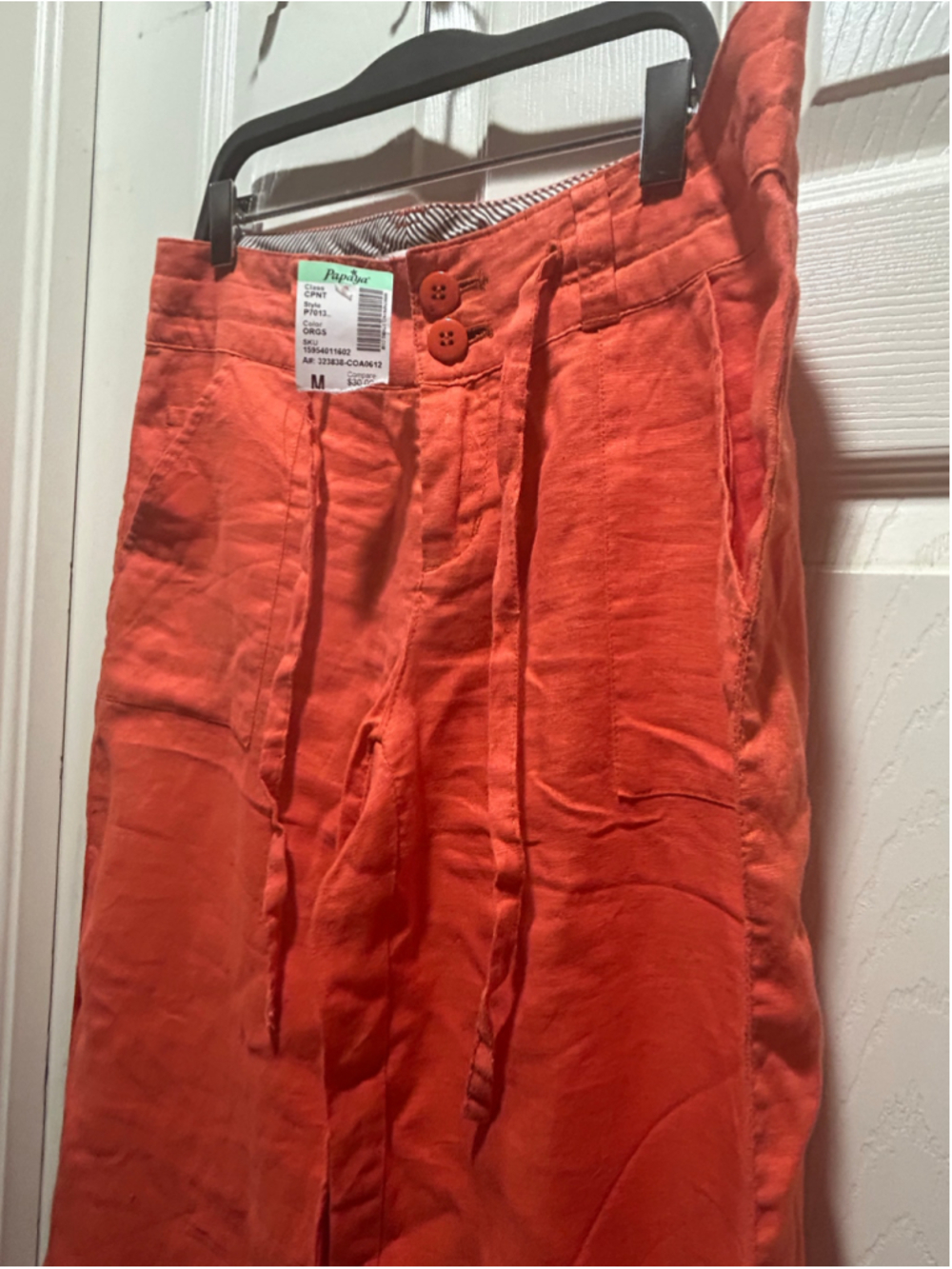 Women's Love Tree Linen Trousers Orange Size M